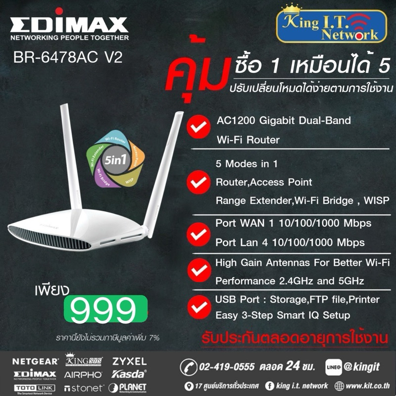 AC1200 Gigabit Dual-Band Wi-Fi Router with USB Port & VPN BR-6478AC V2 ...