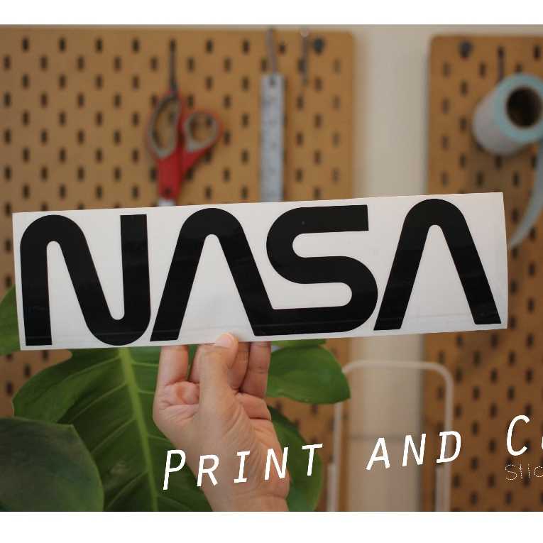สติ๊กเกอร์ลาย NASA งานไดคัท กันน้ำ มีหลายขนาดให้เลือก ใช้ตกแต่ง แต่งรถ ...