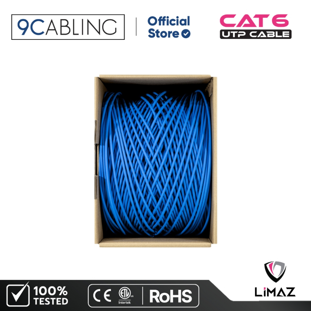 LIMAZ สายแลนแบบกล่อง Cat6+ U/UTP cable 23AWG Tested 350MHz with Blue ...