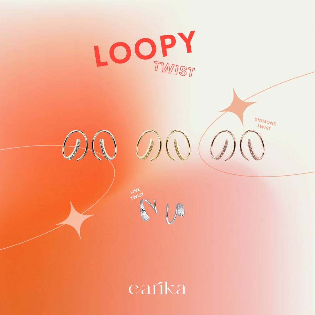 earika.earrings - loopy twist collection รวมต่างหูเกลียวไร้แป้น เงินชุบ ...