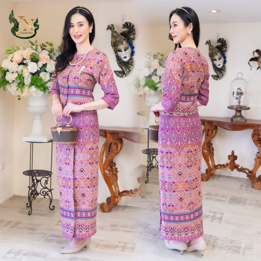 เซ็ทผ้าฝ้ายชมพู ชุดออกงานไปวัด ใส่สบาย ดูผอม พร้อมส่ง! มุมมองที่ 2