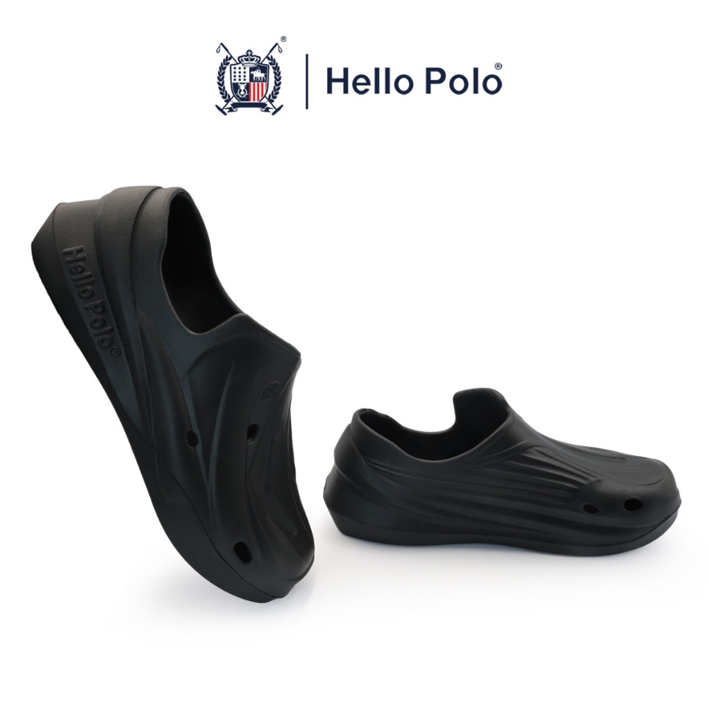 Hello Polo รุ่น HP8027 รองเท้าแตะหุ้มส้นพื้นนิ่ม รองเท้าแฟชั่นลายขอนไม้ ...