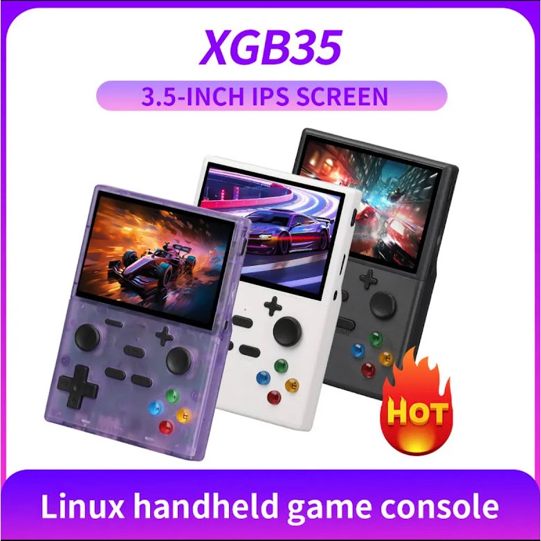 ใหม่3.5นิ้วหน้าจอ IPS ระบบลินุกซ์คอนโซลเกมมือถือ XGB35ผู้เล่นคู่ถือ ...