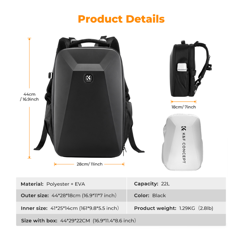 กระเป๋ากล้อง K&F EVA Hard Shell Design Camera Backpack | Shopee Thailand