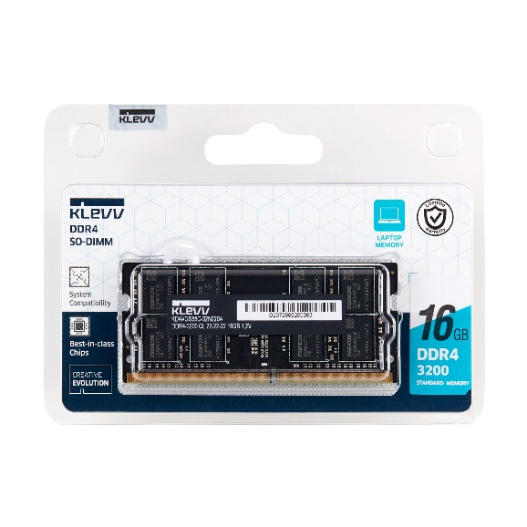 16GB (16GBx1) DDR4 3200MHz SO-DIMM RAM (แรมโน๊ตบุ๊ค) KLEVV SODIMM