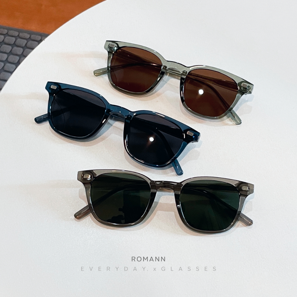 ROMANN แว่นกันแดด รุ่น โรแมนน แว่นกรอบเฟรมอะซิเตท แบบบขาเล็ก เสริมสตีล ...
