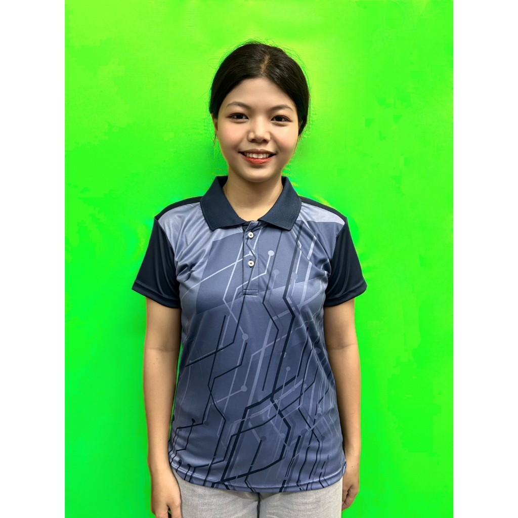 SA303 เสื้อโปโลหญิงแบบพิมพ์ลาย ใส่ทำงาน ใส่เล่นกีฬา ผ้าเรียบลื่น ยี่ห้อ ...
