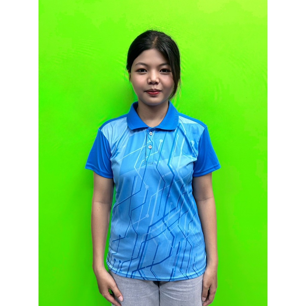 SA303 เสื้อโปโลหญิงแบบพิมพ์ลาย ใส่ทำงาน ใส่เล่นกีฬา ผ้าเรียบลื่น ยี่ห้อ ...