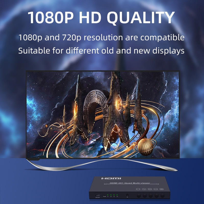 HDMI 4K*2K 2160P 3D 2x4 4x1 Quad Matrix HDMI Video Switch Splitter ...