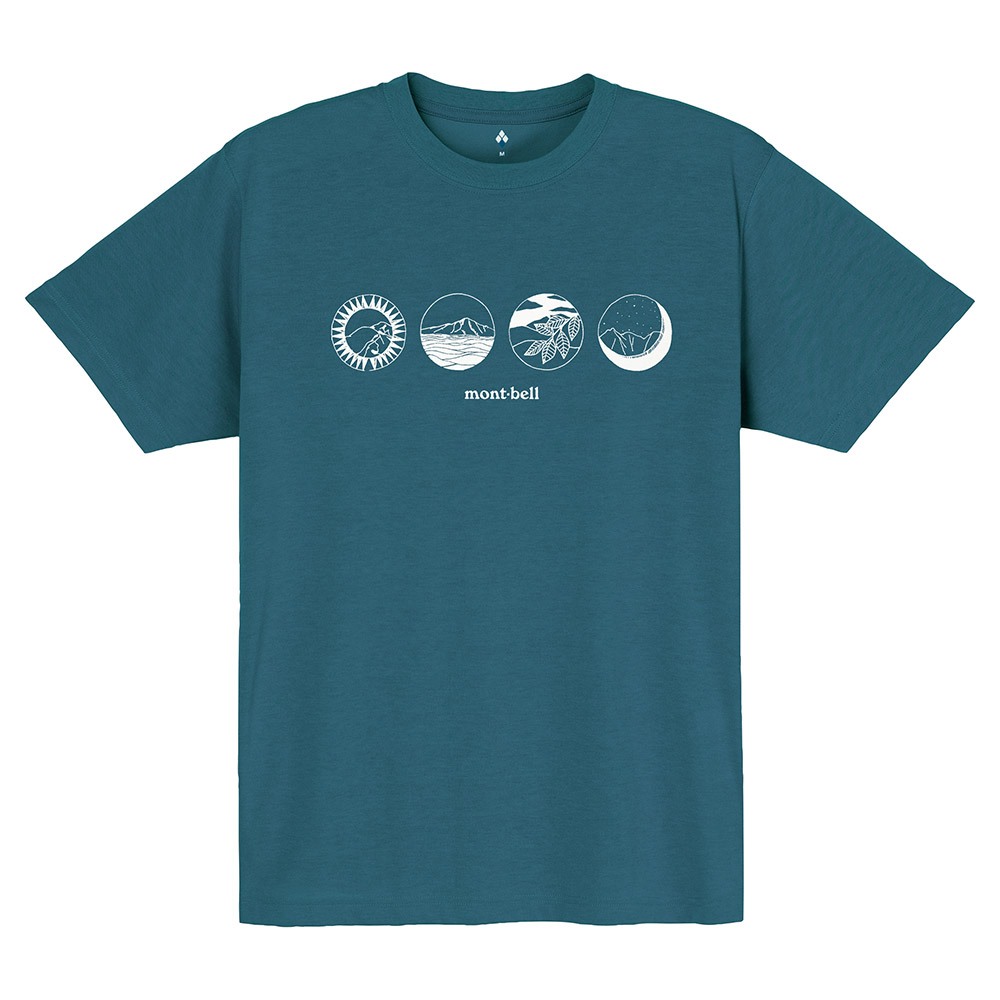 Montbell Men's Wickron Mountain Scenes T-Shirt - Dark Green