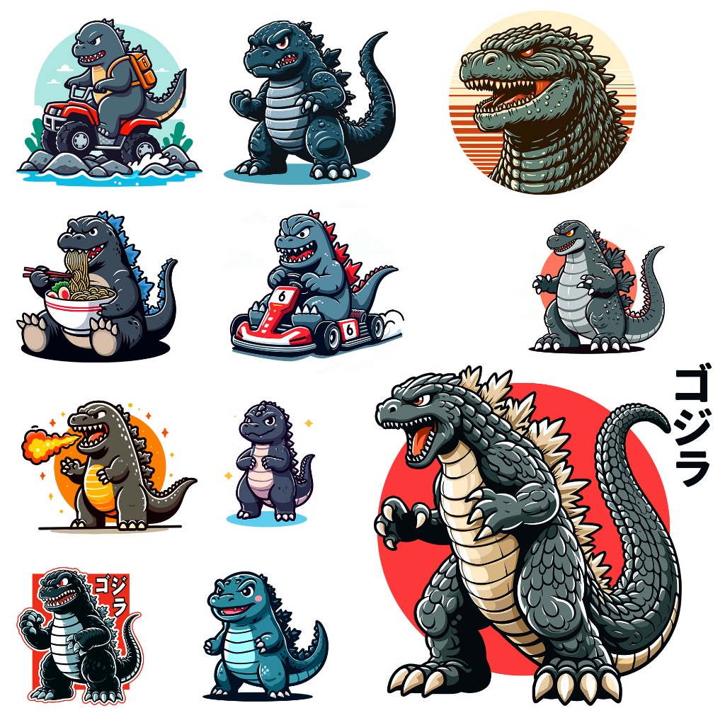 ตัวรีดติดเสื้อ Godzilla การ์ตูนยอดฮิต รีดติดง่ายทุกเนื้อผ้า DIY Patches ...