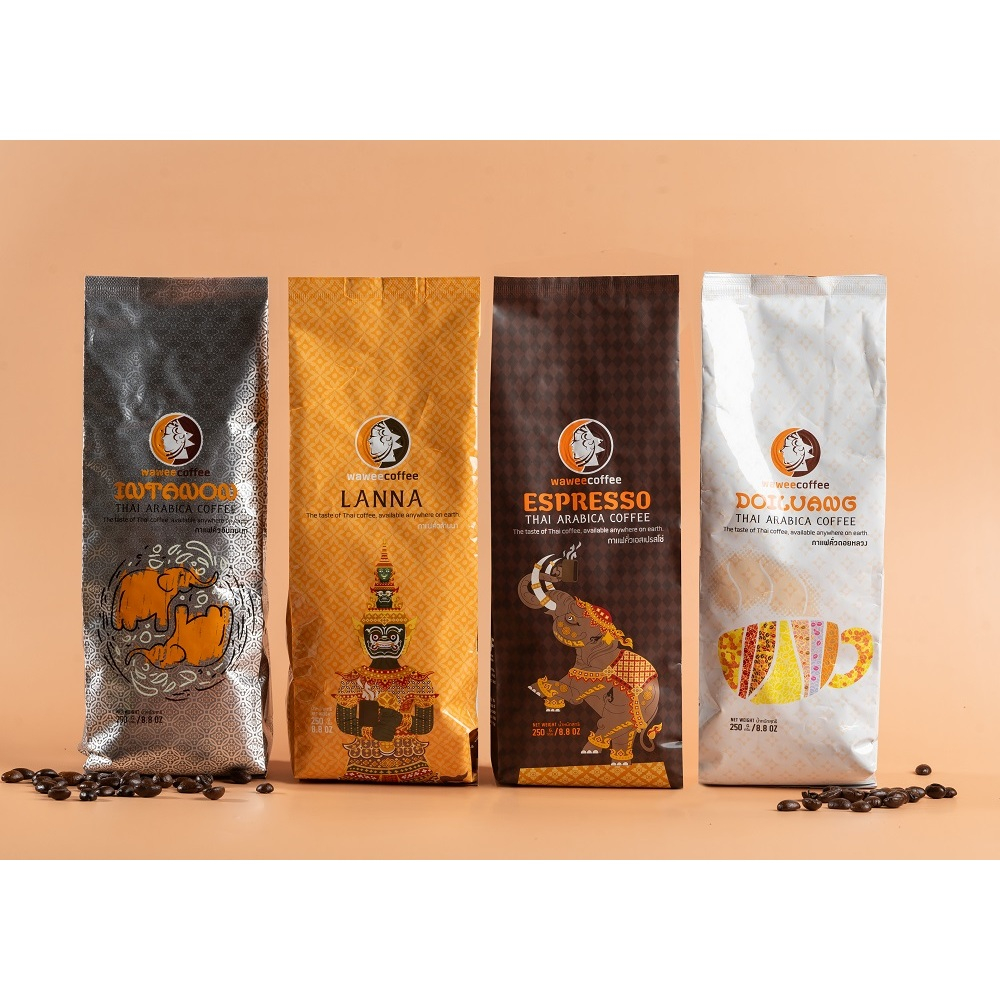 WAWEE COFFEE 250 G กาแฟวาวี กาแฟคั่วเมล็ด 250 กรัม(จัดจำหน่ายโดย ผู้ ...