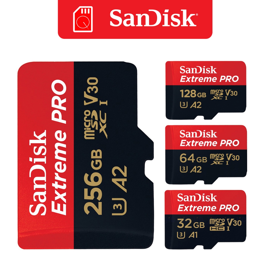 SanDisk Extreme Pro Micro SD Card SDHC 32GB SDXC 64GB 128GB 256GB Speed R W 200 140MB s SDSQXCD
