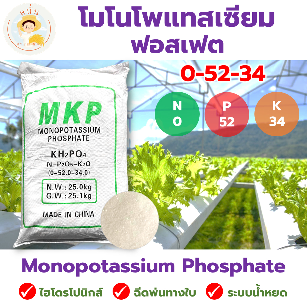 ปุ๋ย 0-52-34 โมโนโพแทสเซียมฟอสเฟต (Monopotassium phosphate MKP) ปุ๋ย ...