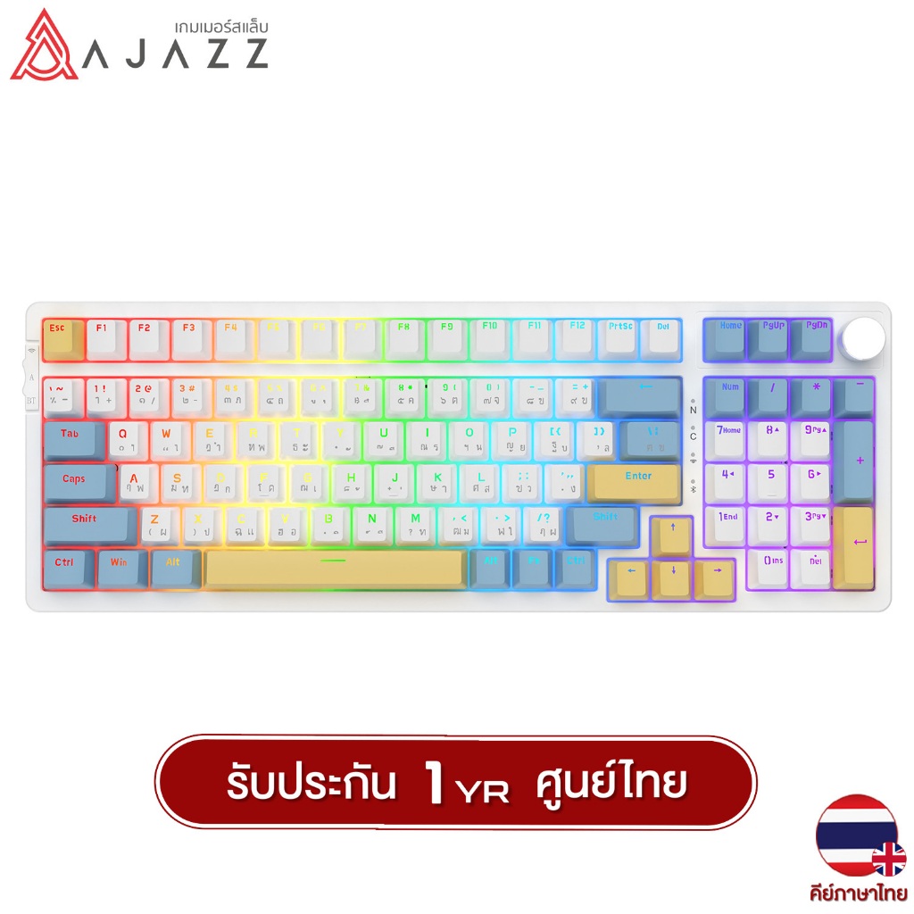 คีย์บอร์ดเกมมิ่ง Ajazz AK992 99KEY GASKET MECHANICAL KEYBOARD | Shopee ...