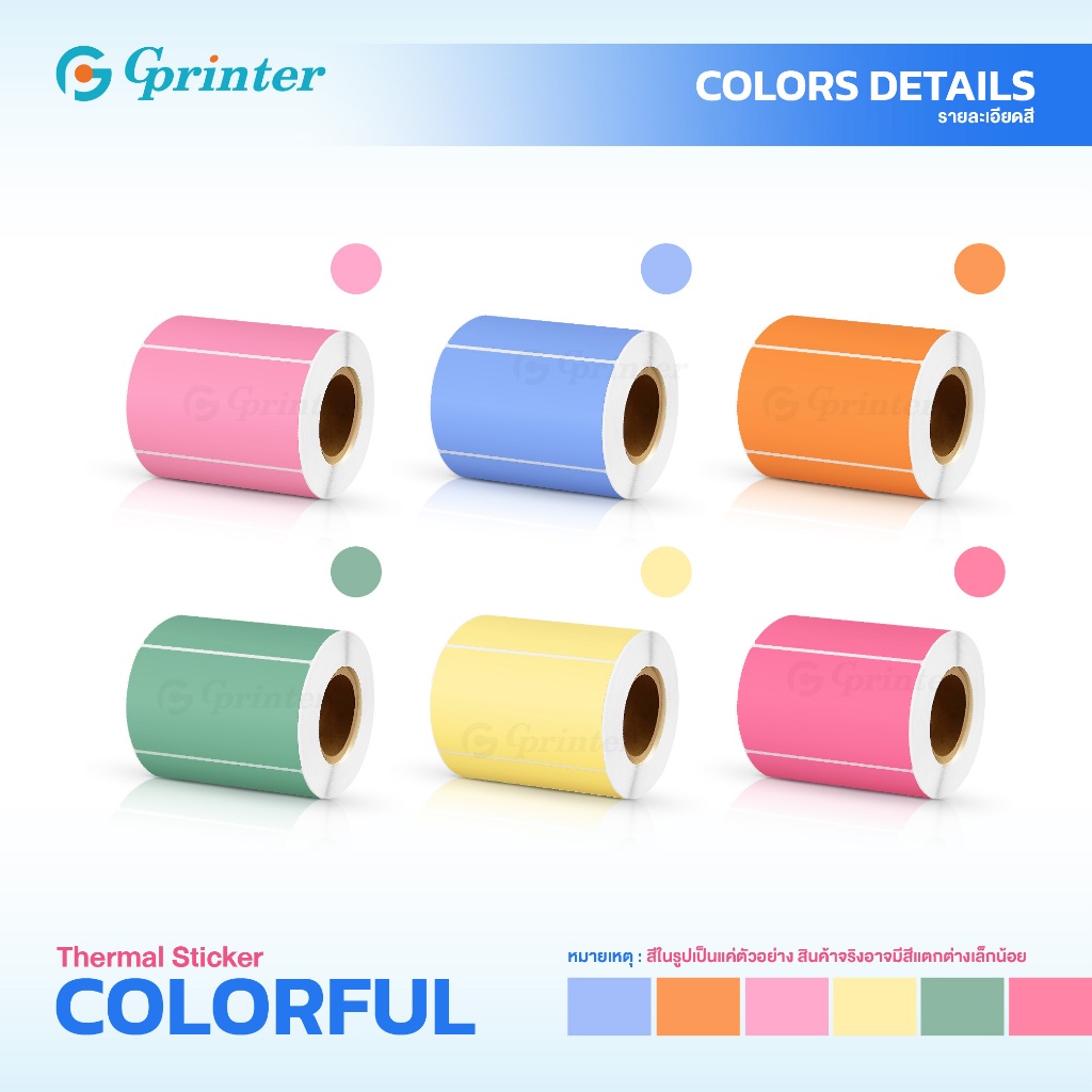 Gprinter สติ๊กเกอร์ความร้อน ขนาด 80x50mm สติ๊กเกอร์ฉลากสินค้า โลโก้ ...