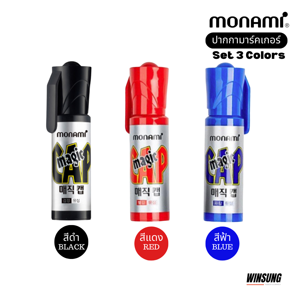 Monami ปากกามาร์คเกอร์เกาหลี รุ่น Magic Cap Permanent Marker | Shopee ...