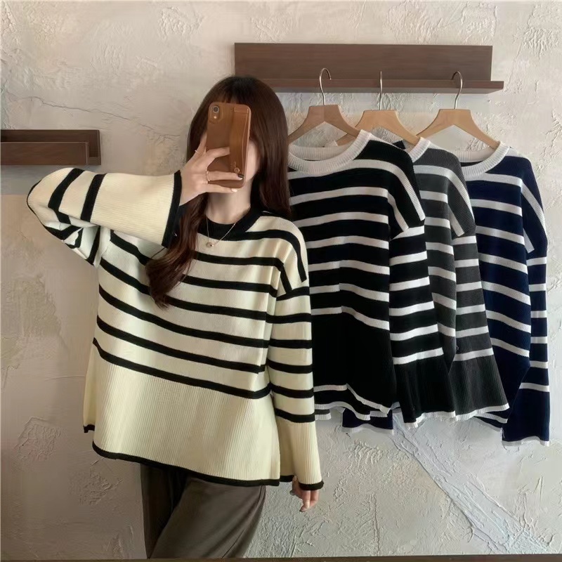 เสื้อไหมพรมแขนยาวทรงหลวมออเวอไซ้แขนระบาย9319* | Shopee Thailand