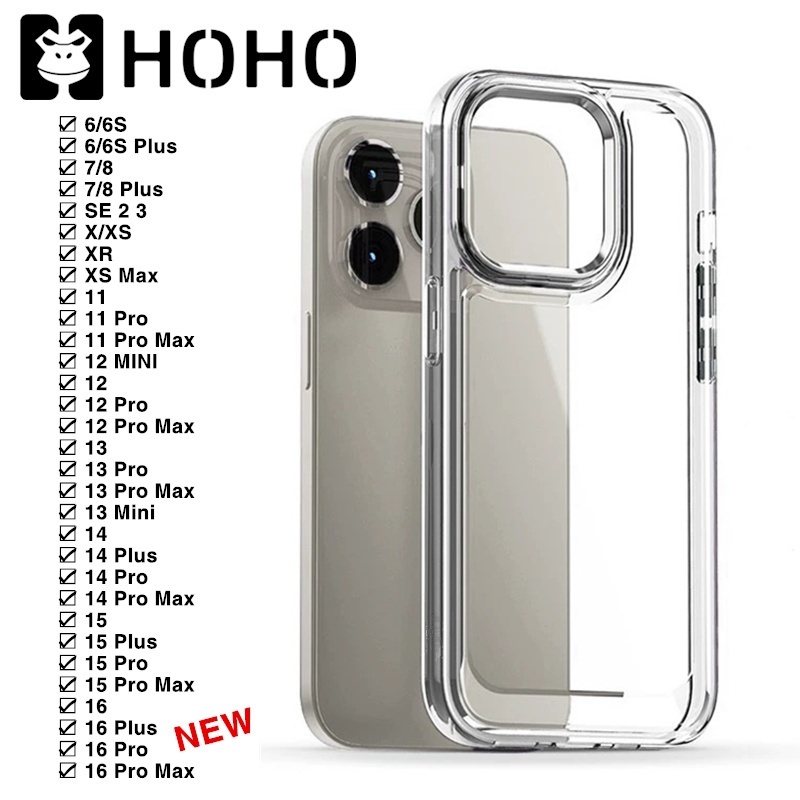 K เคสใสกันกระแทก เคสใส ใช้สำหรับ iPhone 17 Air 11 12 13 14 15 16 17 Pro Max Mini 6 7 8+ SE XR XS Max Plus TPU Clear Case - 5