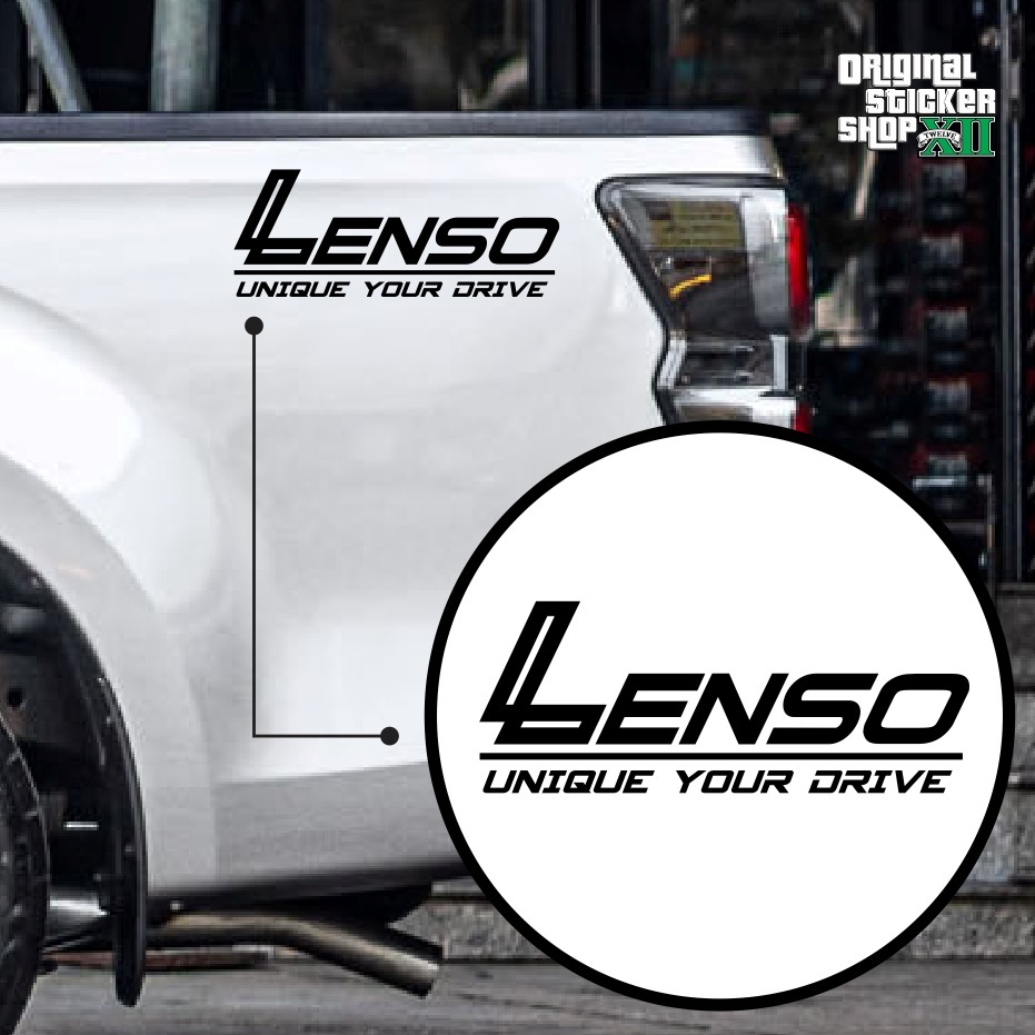 เลนโซ่ โลโก้สติ๊กเกอร์ติดรถ PVC กันน้ำ Lenso (1 คู่) Car รถยนต์ Sticker ...
