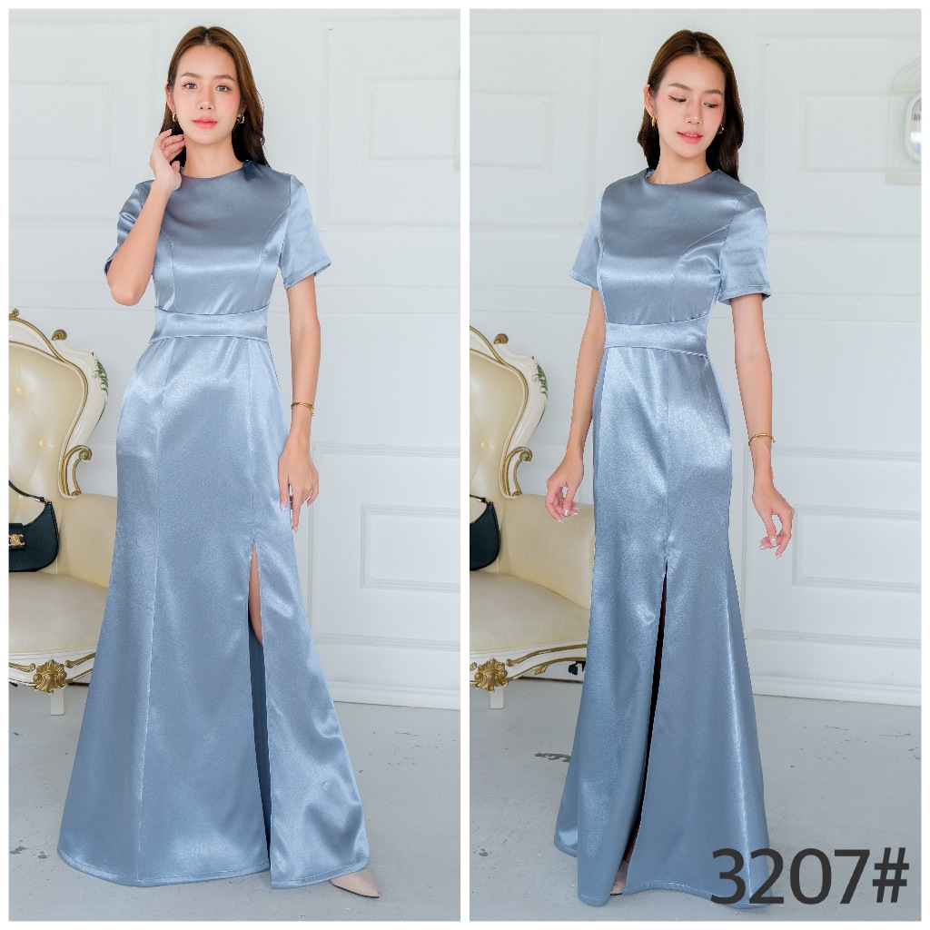 FN3207 ราตรียาวผ่าหน้า ชุดเดรสเพื่อนเจ้าสาว เนื้อผ้าหรูหรา LUXURY707 มุมมองที่ 2