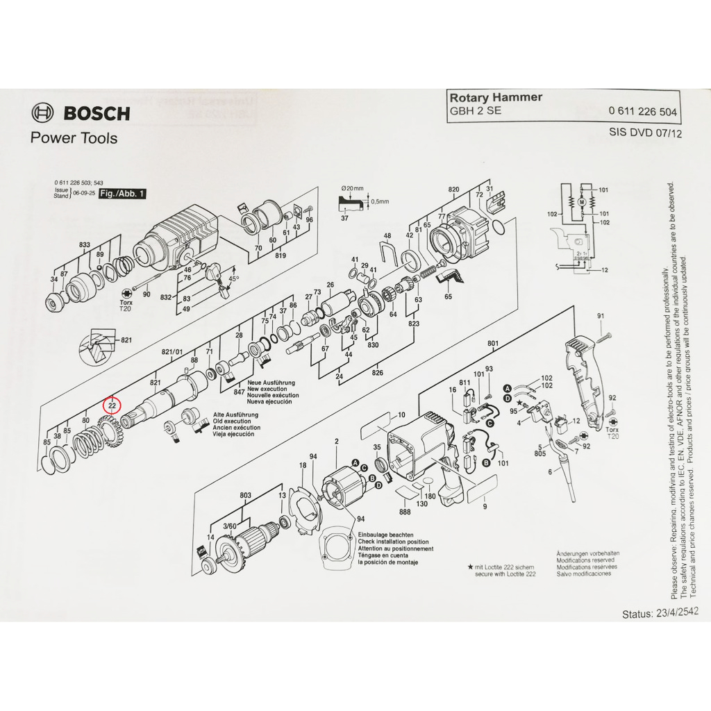 bosch-อะไหล่เฟืองขับ-รุ่น-gsb-2se-22-1-616-317-602