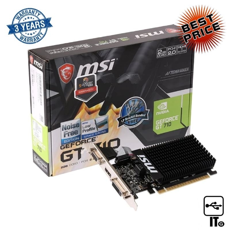 VGA MSI GEFORCE GT 710 2GD3H-LP - 2GB DDR3 ประกัน 3Y การ์ดจอ กราฟิก ...