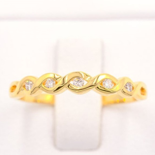 แหวนแถวไขว้ฝังสอดแหวนแถวไขว้ฝังสอด 💎🍃💎 แหวนเพชร แหวนทองเพชรแท้ ทองแท้ 37.5% (9K) ME863