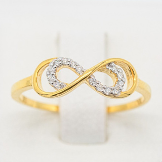 แหวน Infinity ไม่มีที่สิ้นสุด แหวนเพชร แหวนทองเพชรแท้ ทองแท้ 37.5% (9K) ME578