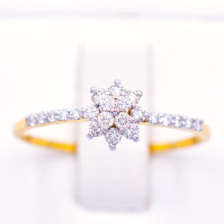 แหวนเพชรดอกพิกุล แหวนเพชร แหวนทองเพชรแท้ ทองแท้ 37.5% (9K) ME516