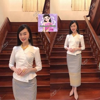 ชุดไทยประยุกต์ ชุดไปงานแต่ง/งานบุญ ไซส์32-46"(สอบถามไซส์ก่อนนะคะ)