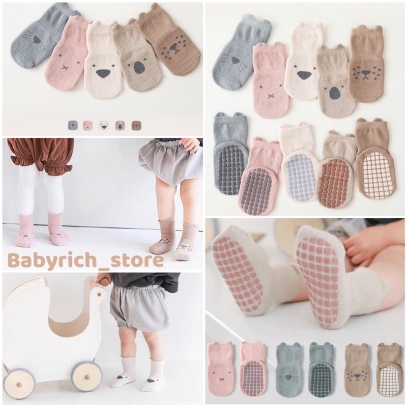 พร้อมส่ง-5-สี-ถุงเท้าเด็กแรกเกิด-1ปี-ถุงเท้าเด็ก-ทารก-เบบี๋-baby-cute-socks