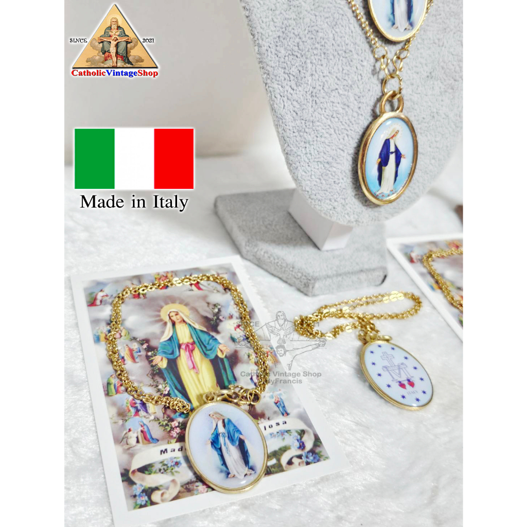 necklace-stainless-สร้อยสแตนเลสทอง-เหรียญแม่พระอัศจรรย์-the-miraculous-medal-catholic-คริสต์-คาทอลิก-สร้อยคอ-แม่พระ-mary