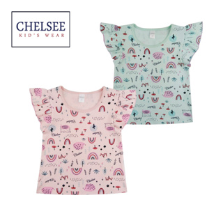 Chelsee เสื้อยืดคอกลม เด็กผู้หญิง รุ่น 237954 ลายเม่น ผ้า 100%Cotton อายุ 2-10ปี เสื้อผ้าแฟชั่นเด็กโต