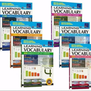 โปร15.10พร้อมส่งเซ็ทหนังสือฝึกคำศัพท์ Learning Vocabulary Workbook เซ็ท 6 เล่ม สำหรับเด็กประถม