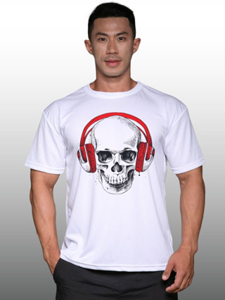 SKULL เสื้อยืดแขนสั้นผู้ชาย Men’s Gym Workout Bodybuilding Muscle T-Shirt