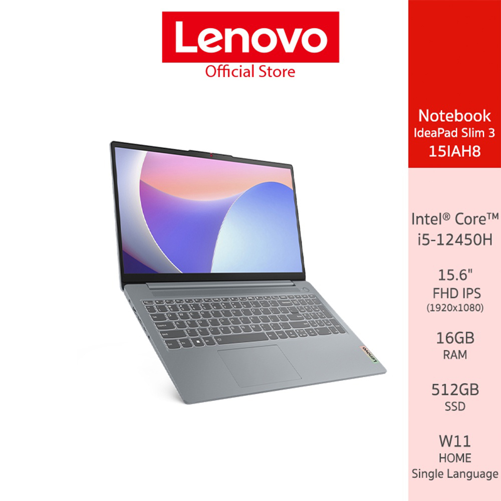 [โค้ดลด2222 MALL2222] Lenovo Notebook (โน้ตบุ๊ค) IdeaPad Slim 3 15IAH8