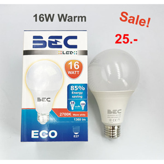 Sale! หลอด LED BULB รุ่น ECO 16W E27 แสงวอร์ม ยีห้อ BEC