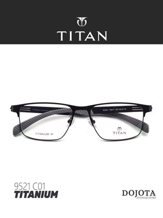 กรอบแว่นไทเทเนี่ยม ทรงเหลี่ยม TITAN รุ่น 9621 C01 สีดำ Black Matt น้ำหนักเบา ขากันลื่น