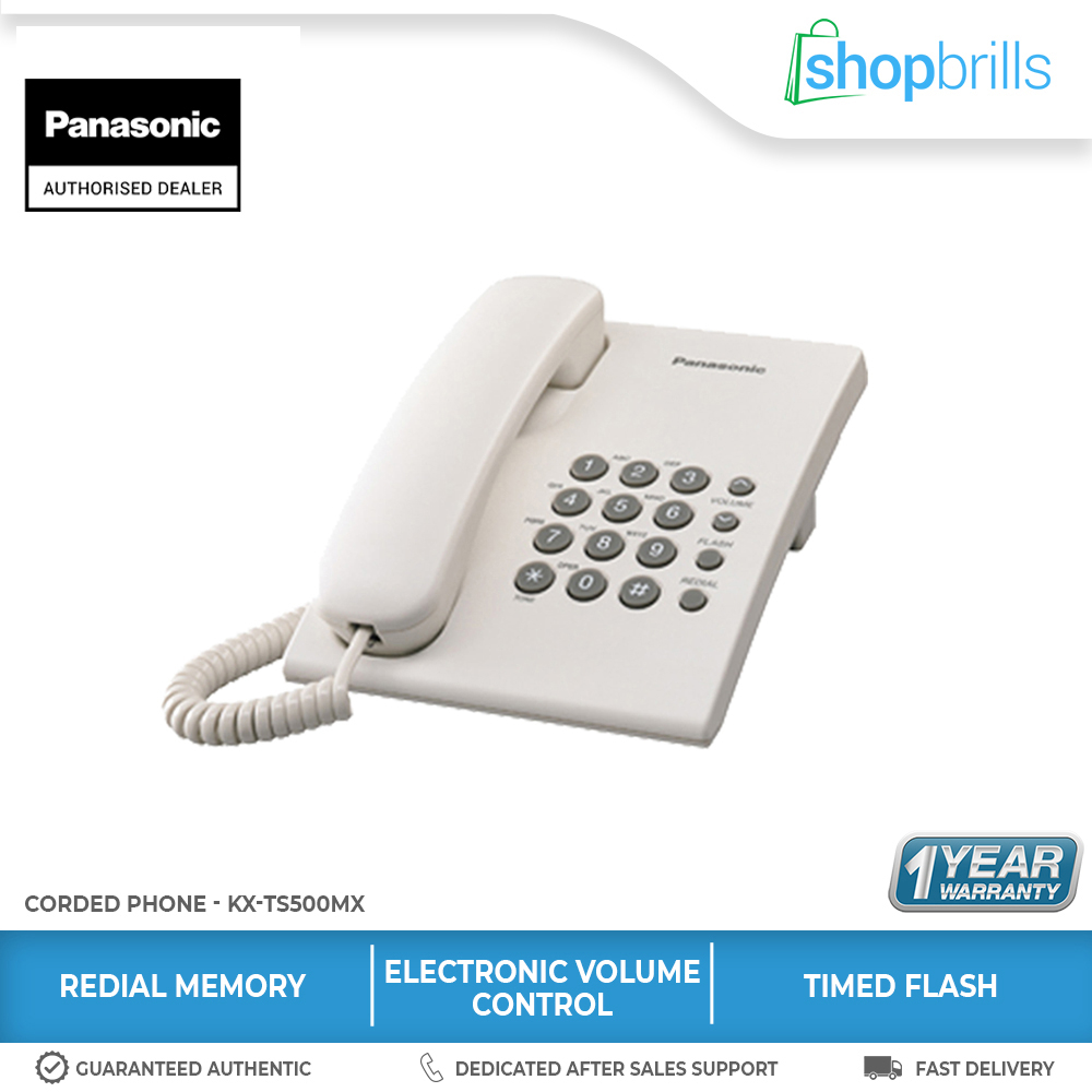 ภาพหน้าปกสินค้าPanasonic โทรศัพท์พื้นฐานแบบมีสาย KX-TS500MX โทรศัพท์สายเดี่ยวเดสก์ท็อปโฮมออฟฟิศ จากร้าน urouum2tr2 บน Shopee