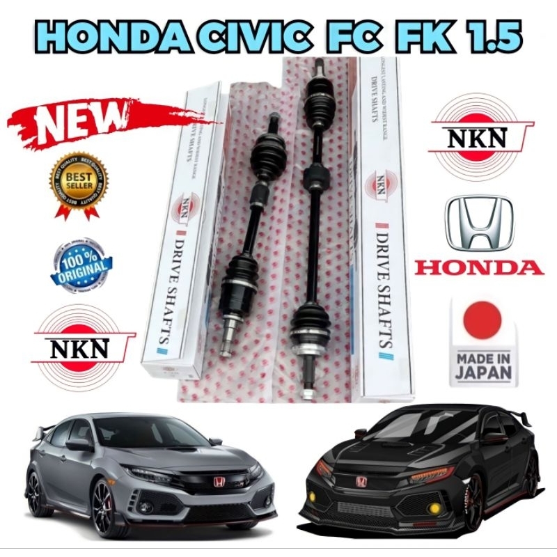 เพลาขับ-honda-civic-fc-fk-1-5-เกียร์ออโต้-ปี-2016-2021-ยี่ห้อ-nkn-japan-ประกัน-1ปี