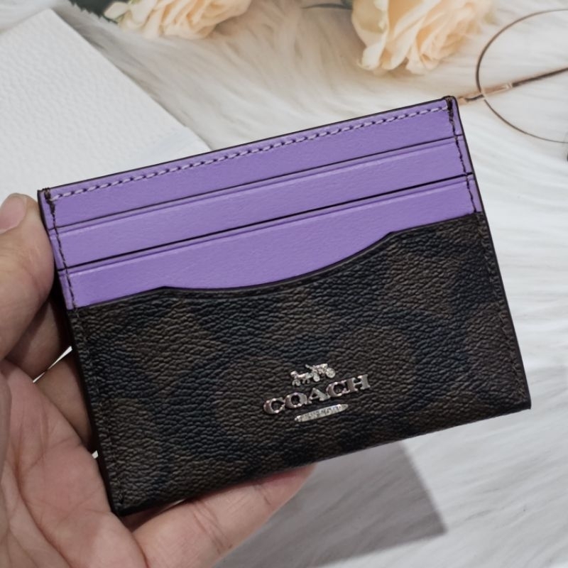 ของแท้-100-พร้อมส่ง-กระเป๋าใส่บัตร-coach-card-case