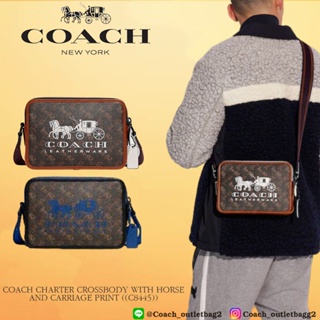 🇺🇸💯COACH CHARTER CROSSBODY WITH HORSE AND CARRIAGE PRINT ((C8445))
