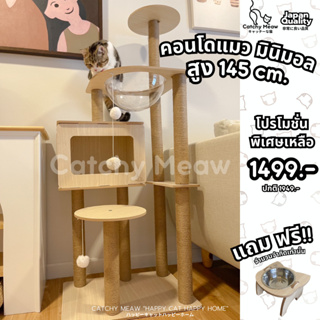 (ฟรี ชามหน้าแมว)คอนโดแมวมินิมอล ที่นอนแมว สูง 145 cm. By Catchy Meaw