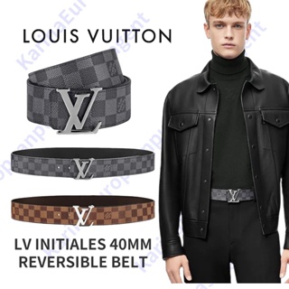 Louis Vuitton LV Circle 35mm Reversible Belt Black + Cowhide. Size 80 cm