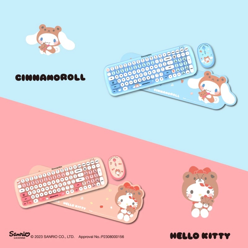 Thecoopidea Sanrio Wireless Keyboard Mouse Set Little Twin Stars Hello ...