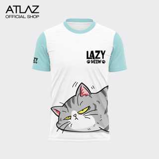 [กดติดตาม ลด7บ.] พร้อมส่ง เสื้อวิ่งพิมพ์ลายแมวเหมียวขี้เซา LazyMeow