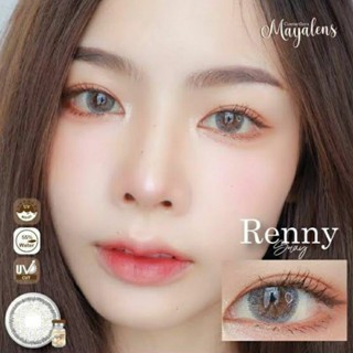 (บิ๊กอายตาโต) รุ่น Renny  - Mayalens คอนแทคเลนส์ เทา / น้ำตาล  ค่าน้ำ55%