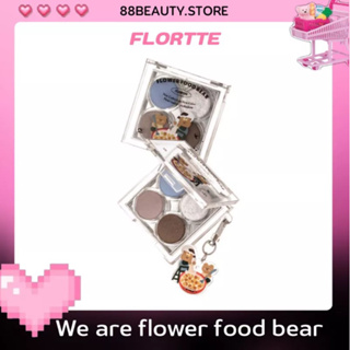 พร้อมส่ง FLORTTE Flower Food Bear พาเลทอายแชโดว์ 4 สี แฟนตาซีฟ้า/ม่วง