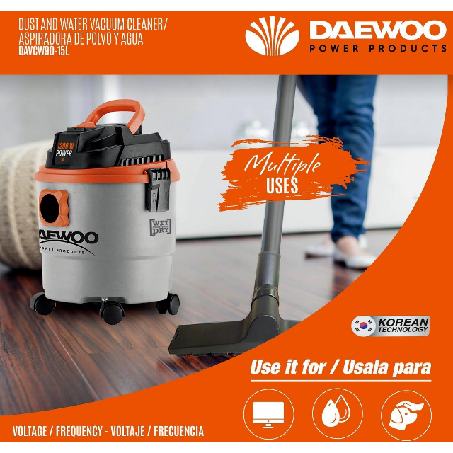 DAEWOO เครื่องดูดฝุ่น 15 ลิตร รุ่น DAVCW90-15L ดูดฝุ่น เป่าลม เครื่อง ...